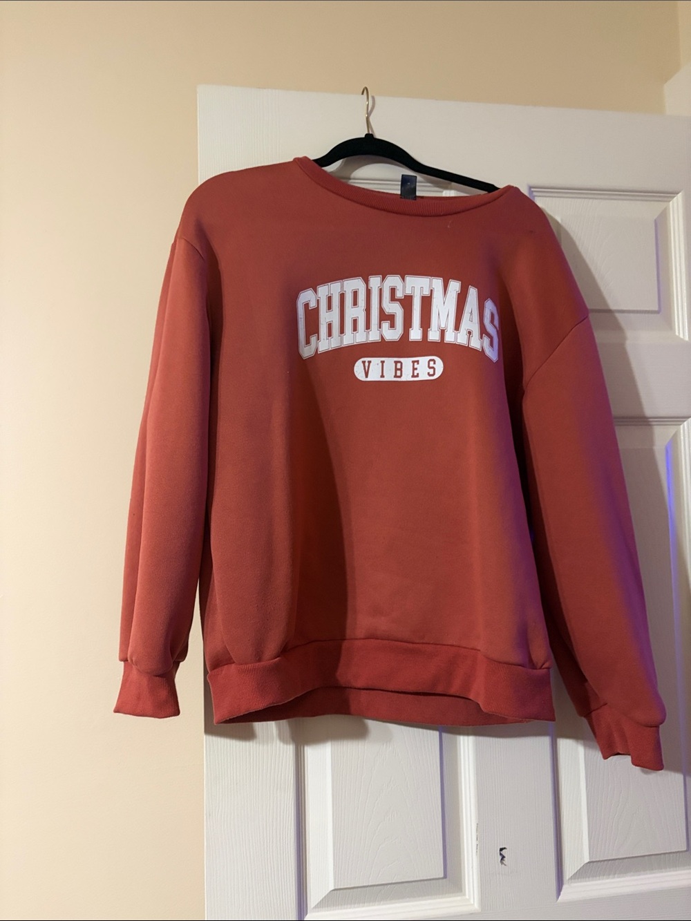 Christmas Vibes Crewneck Sweatshirt - Rust Red